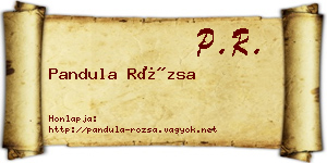 Pandula Rózsa névjegykártya