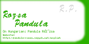 rozsa pandula business card